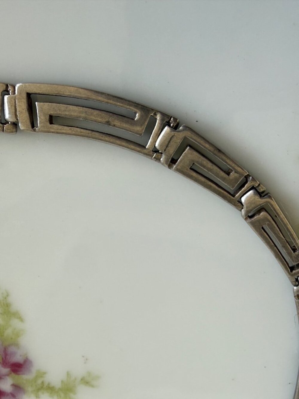 Vintage 70's Sterling 925 Silver Greek Key Graduated Necklace 20.5" long 21 g - Picture 2 of 14